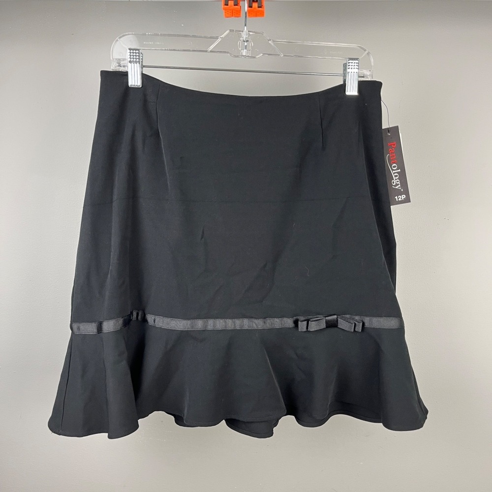 Vintage Y2K Pantology Petite Black Skirt Womens 12P Whimsigoth Dark Fairy NWT